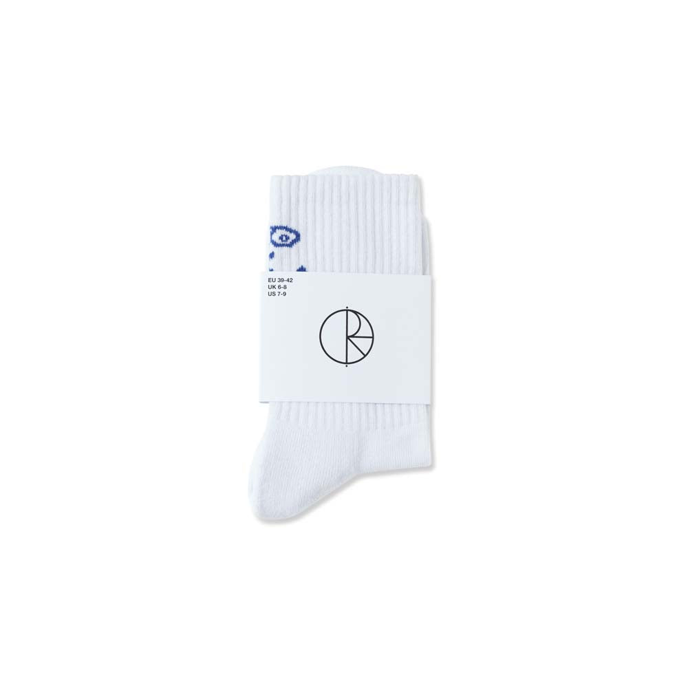 Polar Skate Co. Polar Face Socks (White) (Size 7-9)
