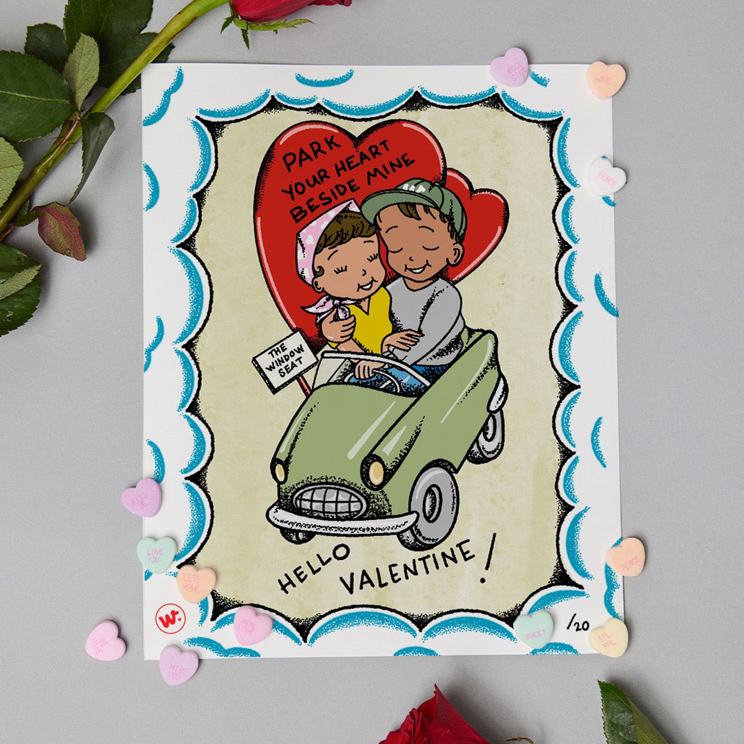 Window Seat Studio Works 8x10 Valentine's Day Card - Park Your Heart
