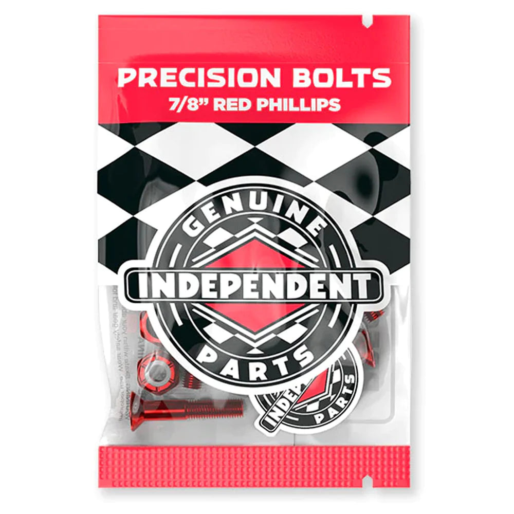 Independent Genuine Parts Black/Red Hardware Phillips 1''