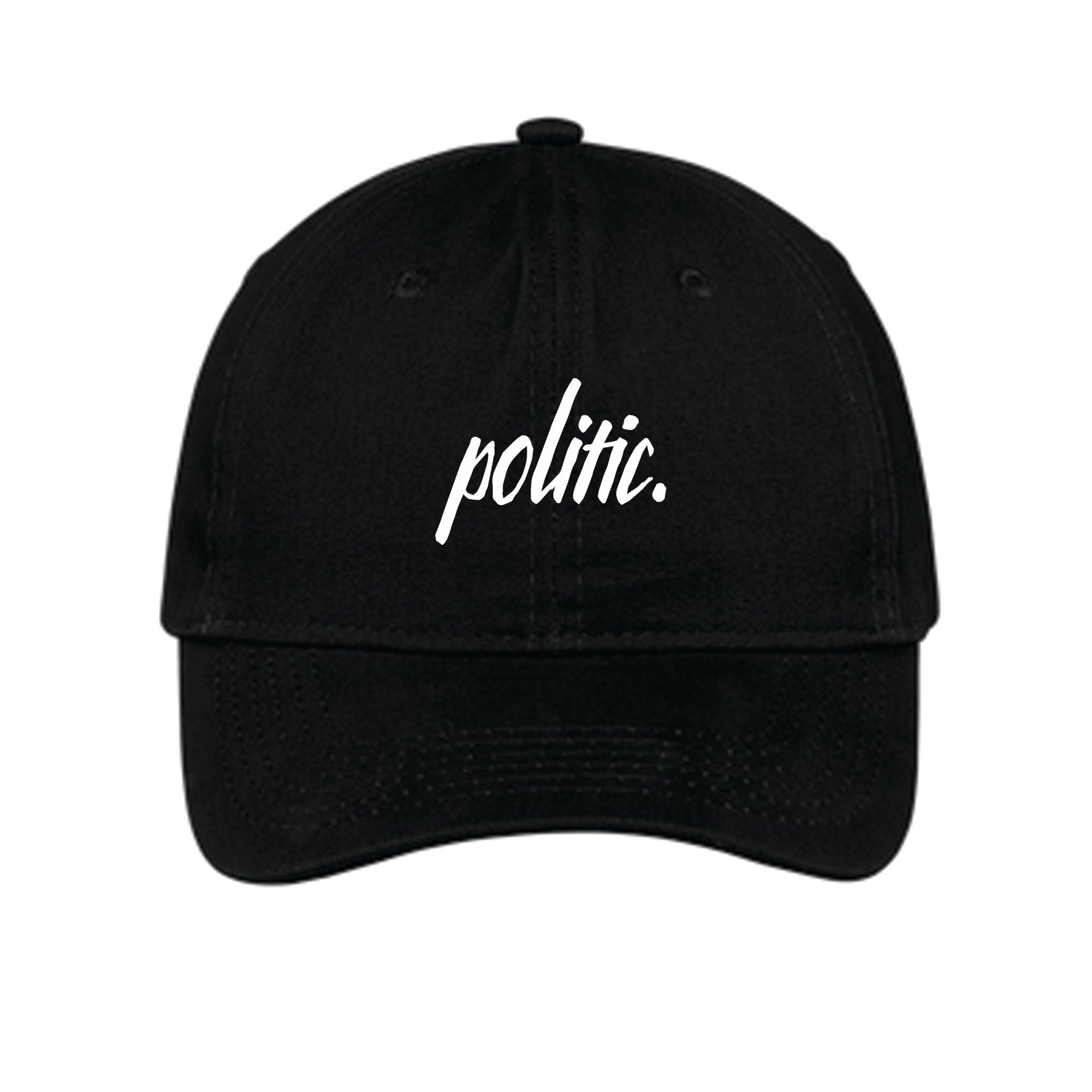 Politic Script Logo Hat Black