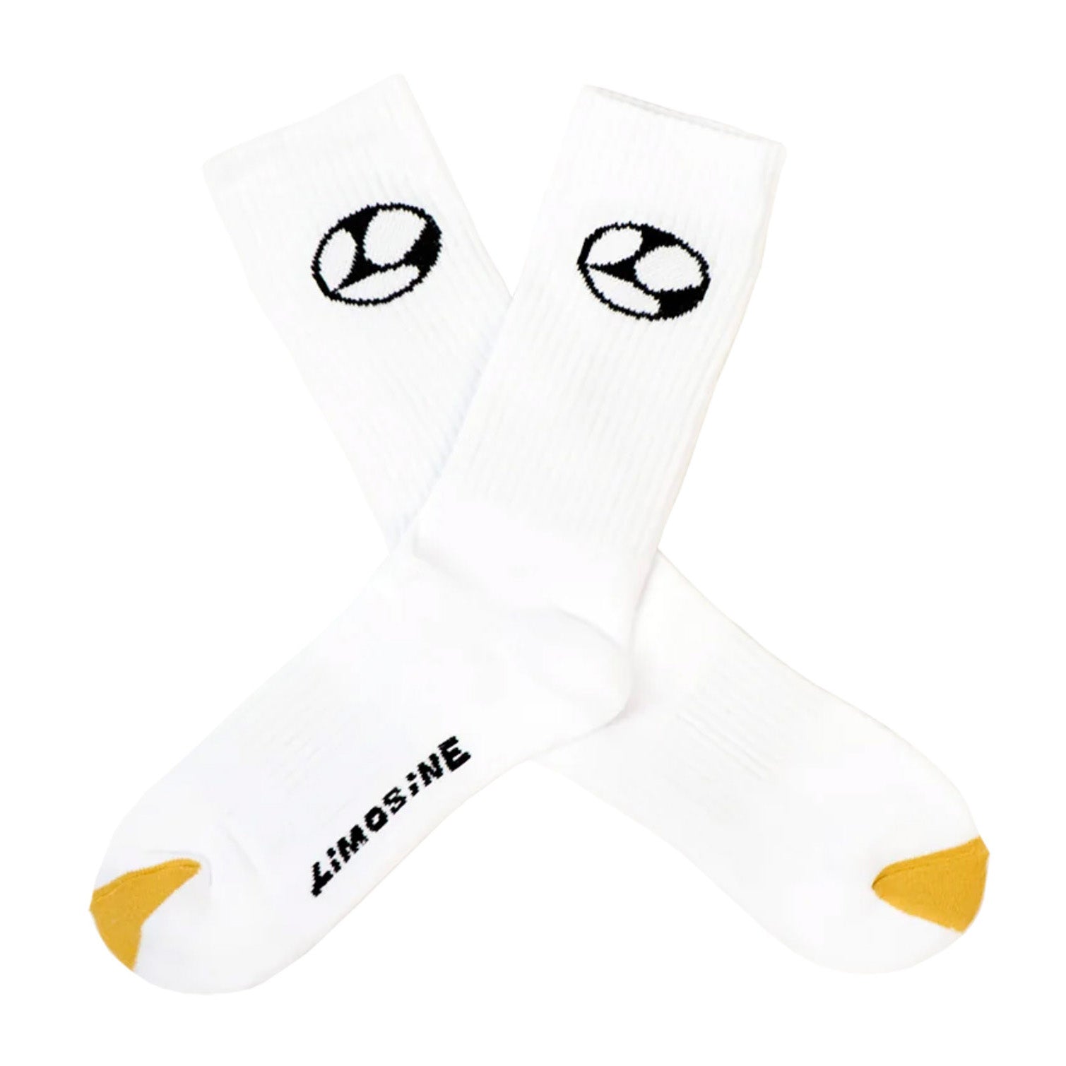 Limosine Gold Toe Socks White