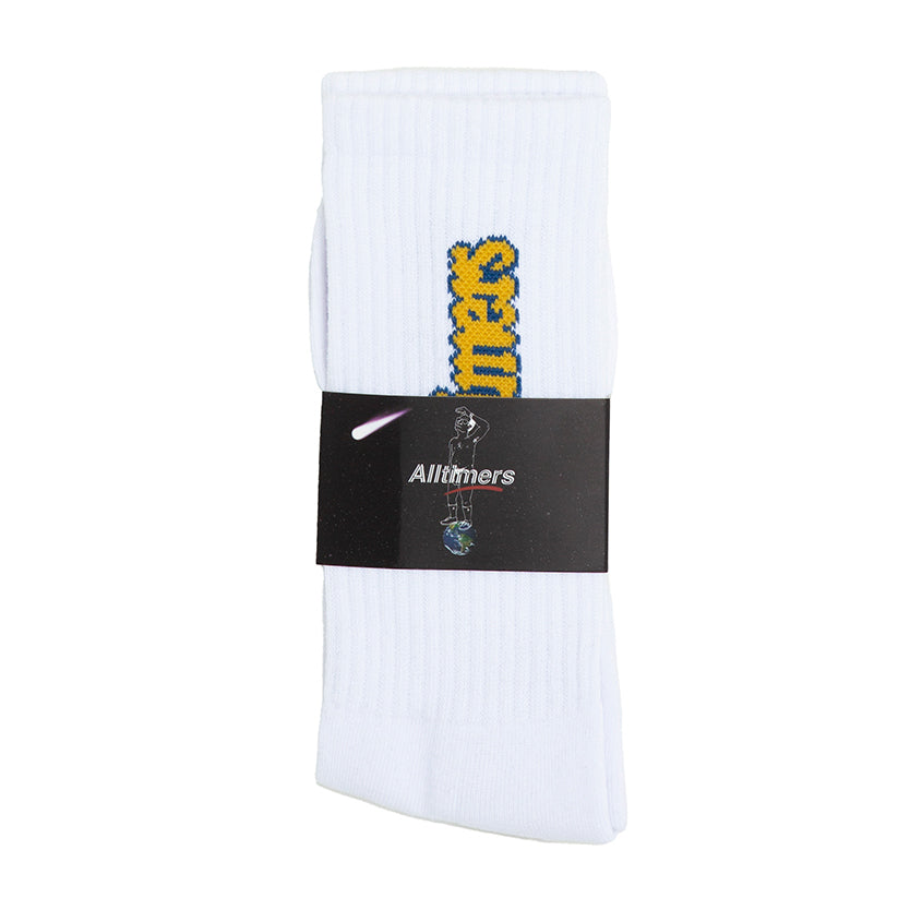 Alltimers Embroidered Bugged Out Broadway Sock White