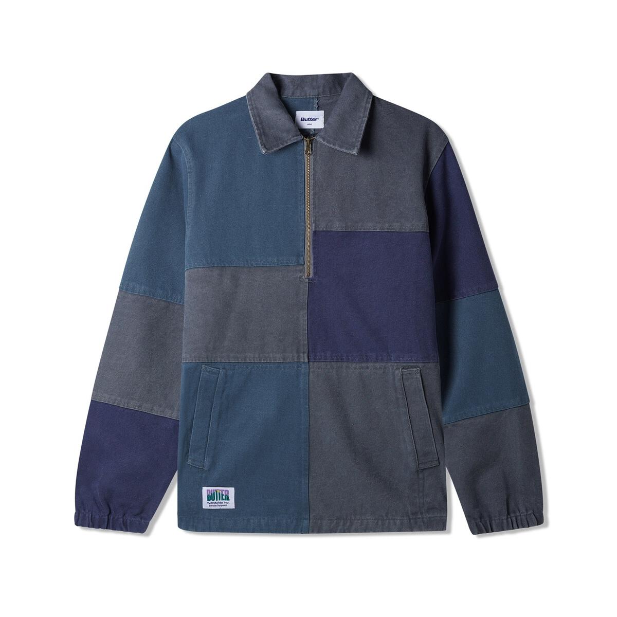 Butter Goods Washed Canvas Patchwork Jacket Washed Navy - Orchard 【Butter Goods】Canvas Pacthwork Jacket