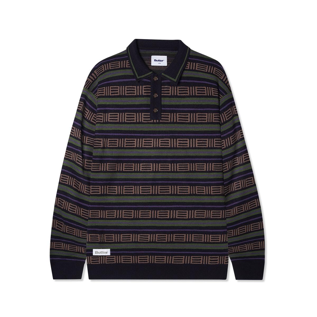Butter Goods Windsor Knitted Sweater Navy/Forest