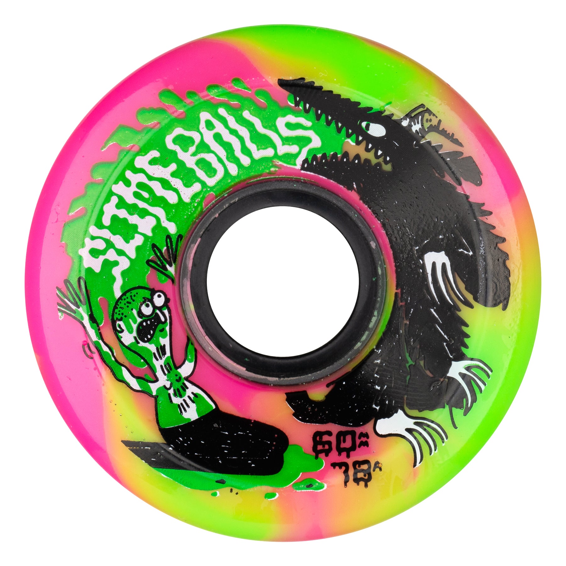 Slime Ball Wheels Jay Howell OG Slime Pink Green Swirl 60mm 78a