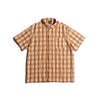 SexHippies Seersucker Short Sleeve Shirt Golden Brown Plaid