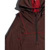 SexHippies Grid Fleece Hooded Pullover Dark Teddy/Crimson