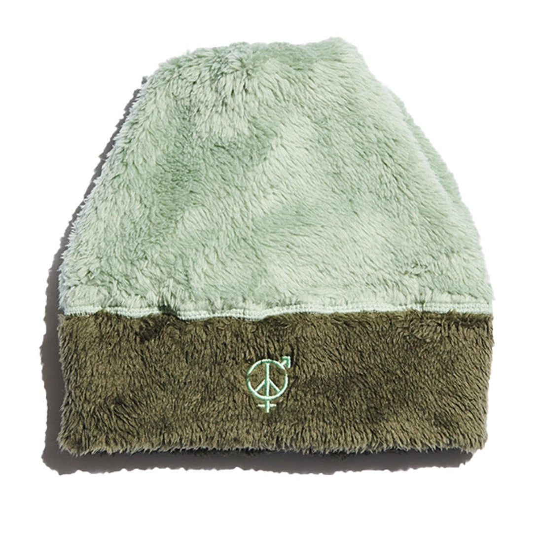SexHippies Two-Tone Fleece Beanie Olive/Forest