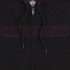 Independent Bar Stitch Zip Hooded Midweight Sweatshirt Black