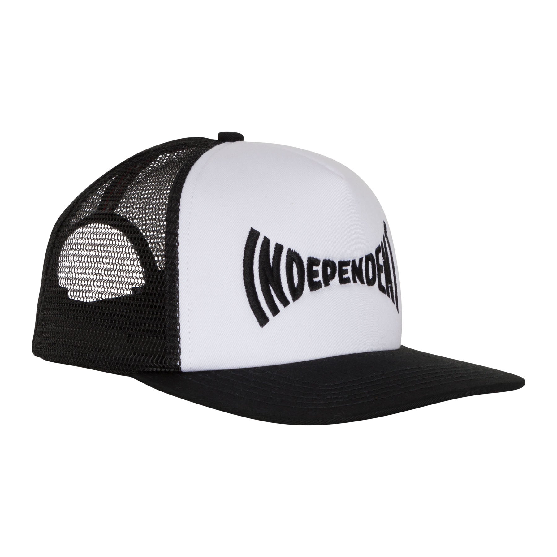 Independent Span Mesh Trucker High Profile Hat White/Black