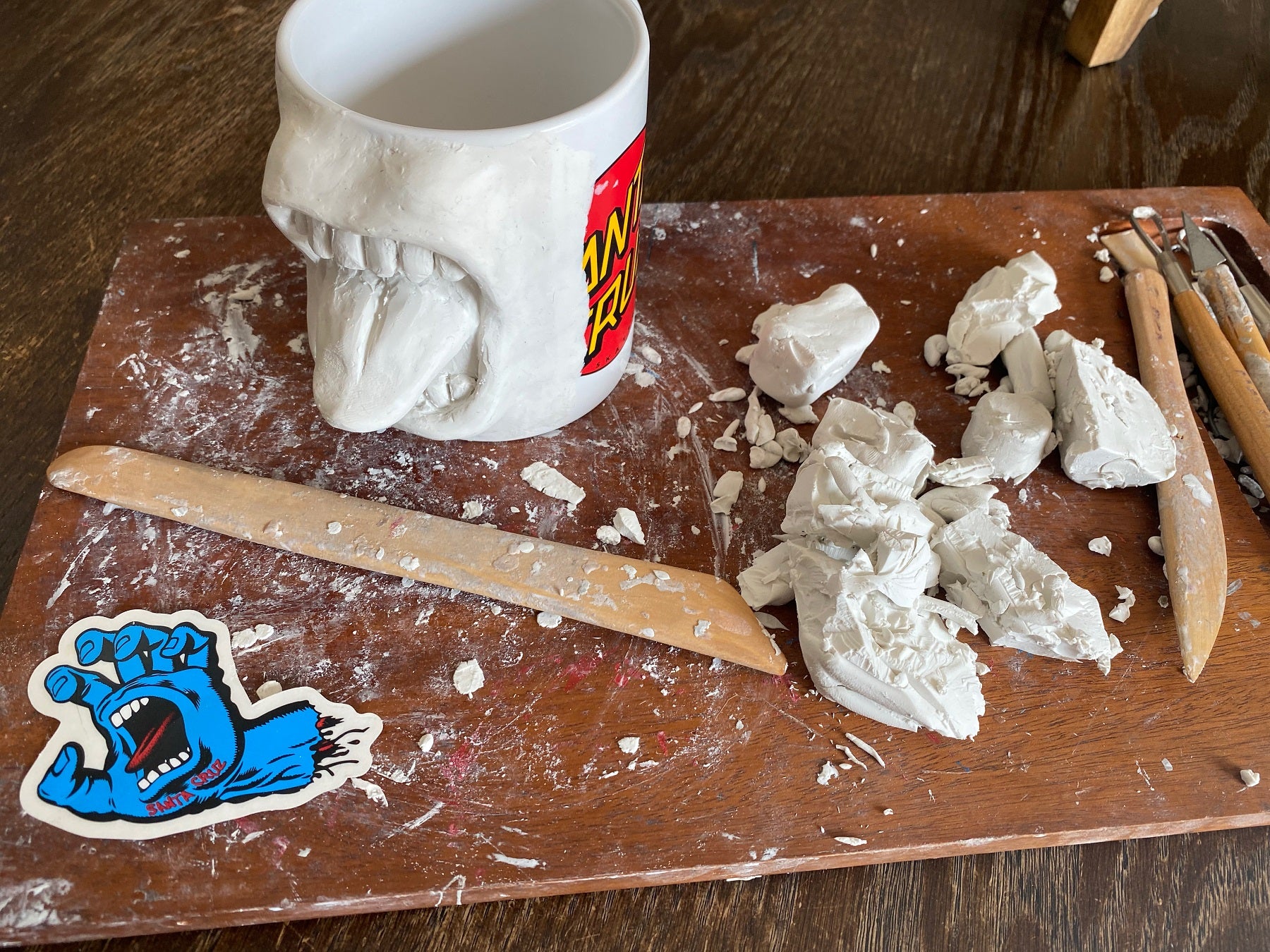 Santa Cruz Mug Screaming Hand Speckle Blue