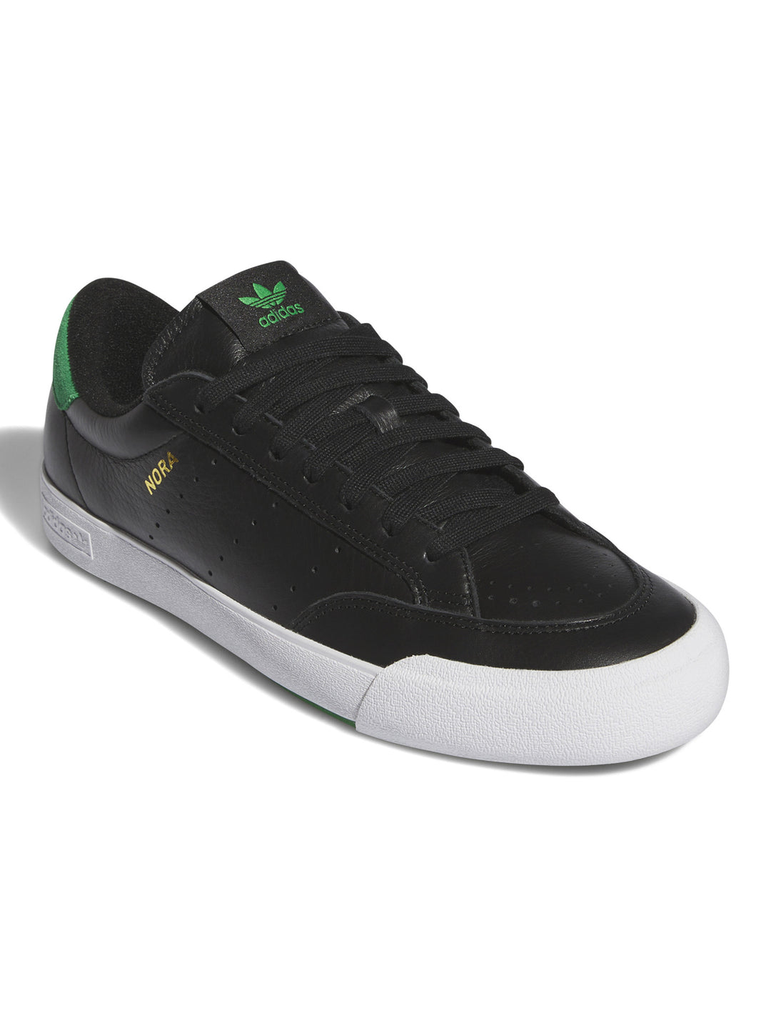 adidas Nora Black Green White Leather Shoes - 4 adidas Nora Black Green White Leather Shoes - 4
