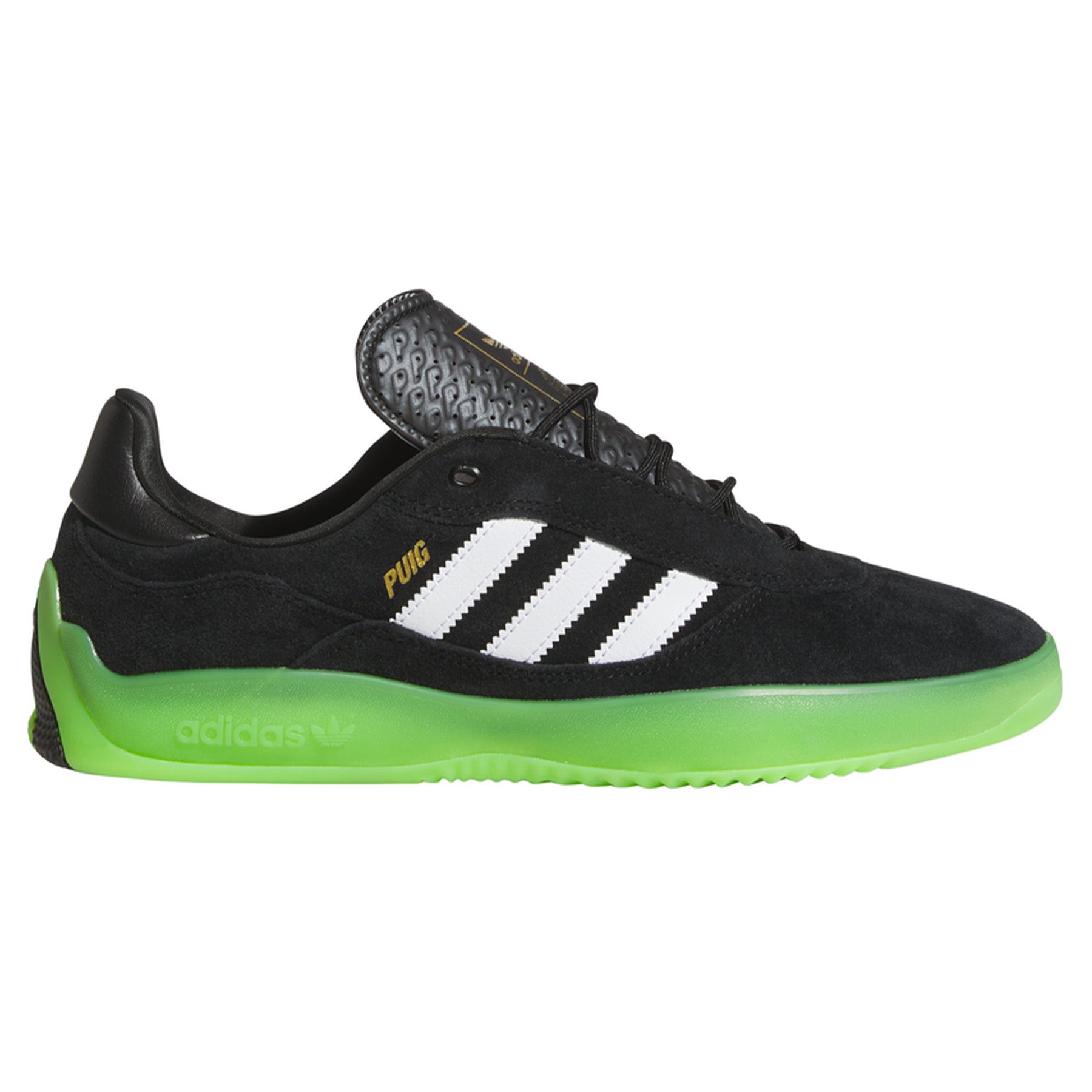 adidas Puig Core Black/White/Semi Solar Green - Orchard Skateshop