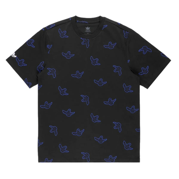 adidas Shmoo AOP Tee Black/Royal Blue - Orchard Skateshop