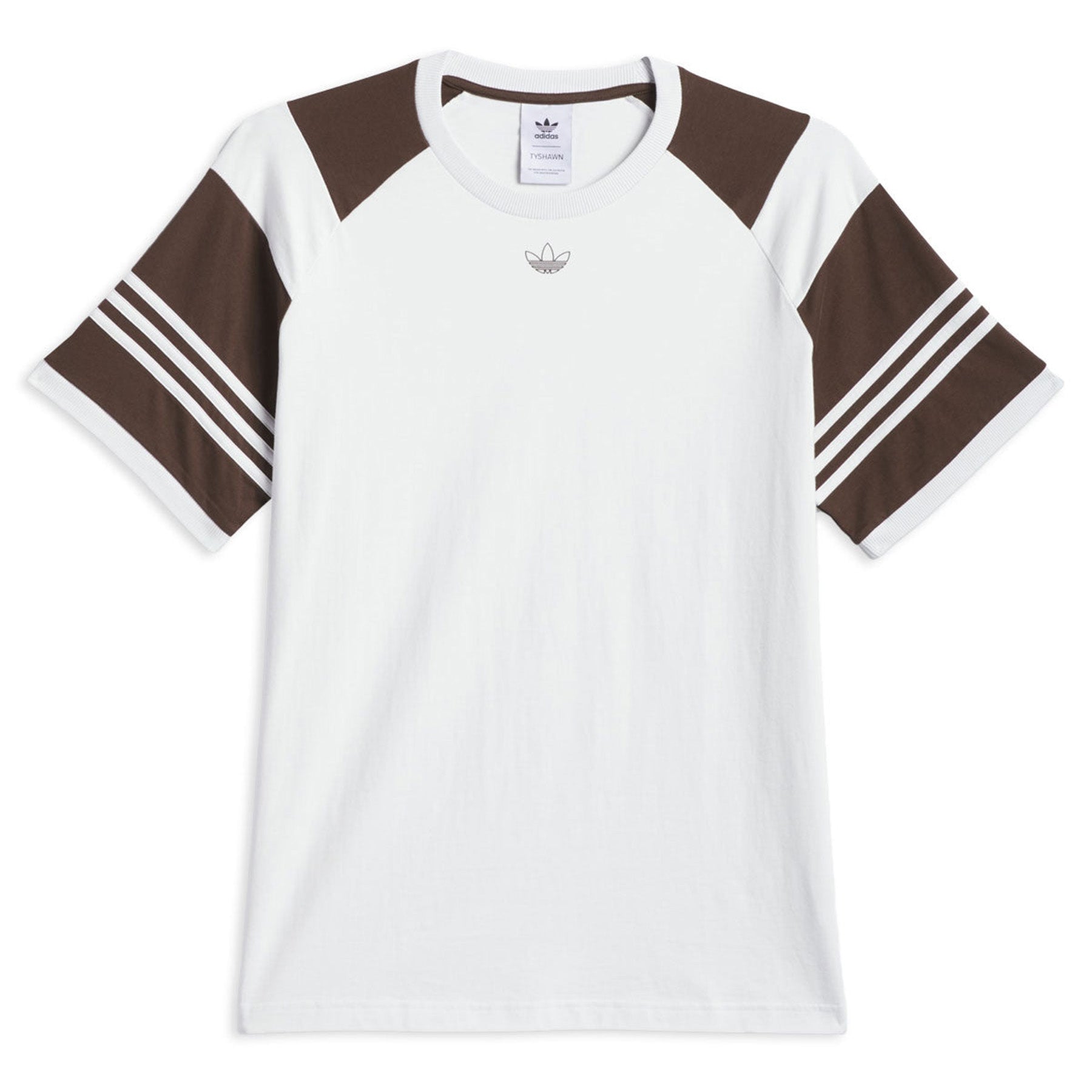 adidas Tyshawn Tee Crystal White/Brown - Orchard Skateshop