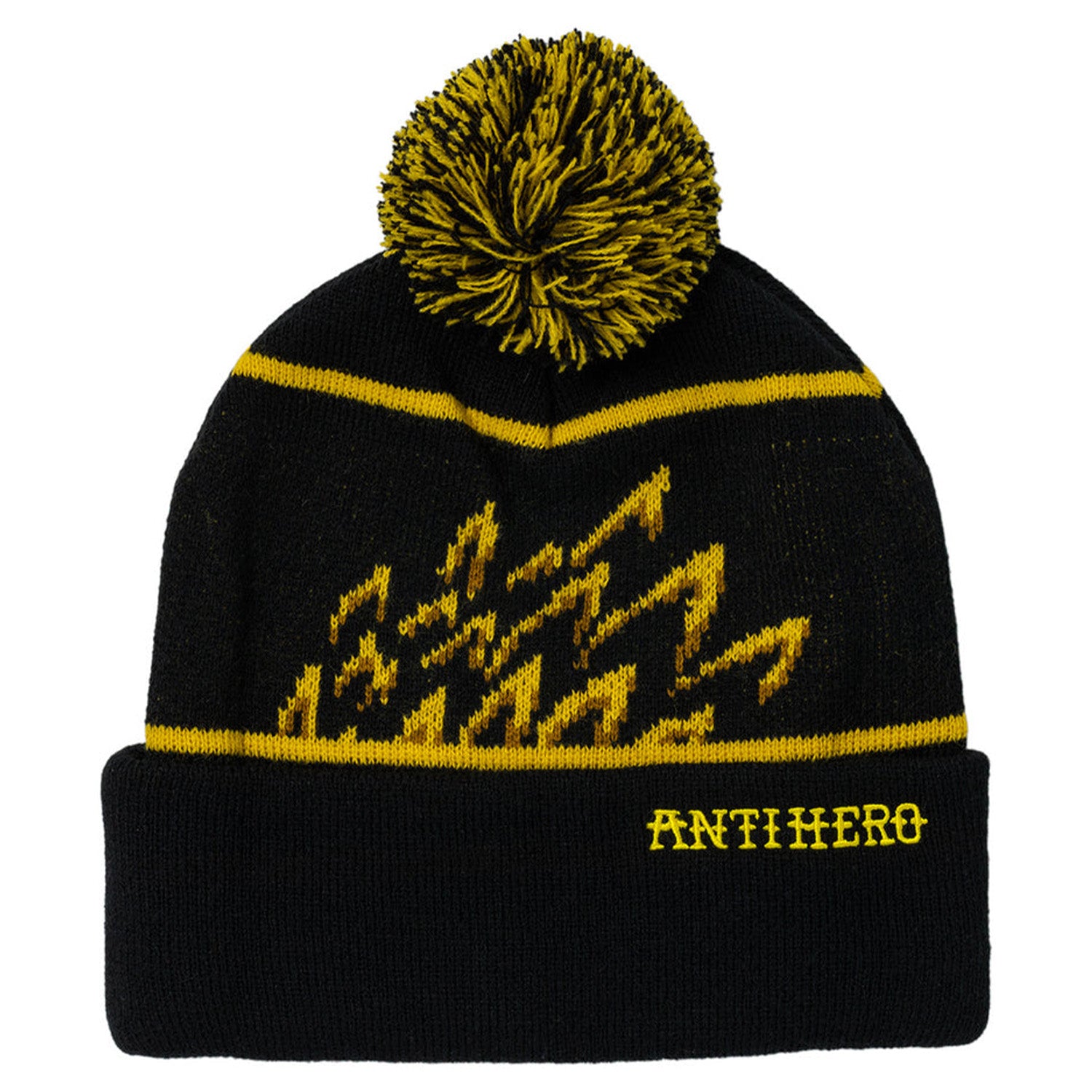 Antihero Eagle Pom Beanie Black/Yellow