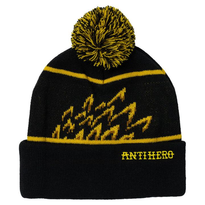 Antihero Eagle Pom Beanie Black/Yellow