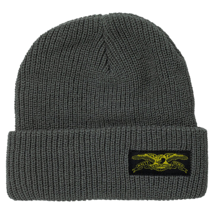 Antihero Stock Eagle Label Beanie Charcoal/Yellow