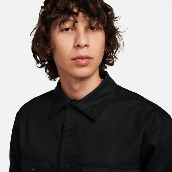 Nike SB Taglin Woven Button Up Shirt Black - Orchard Skateshop