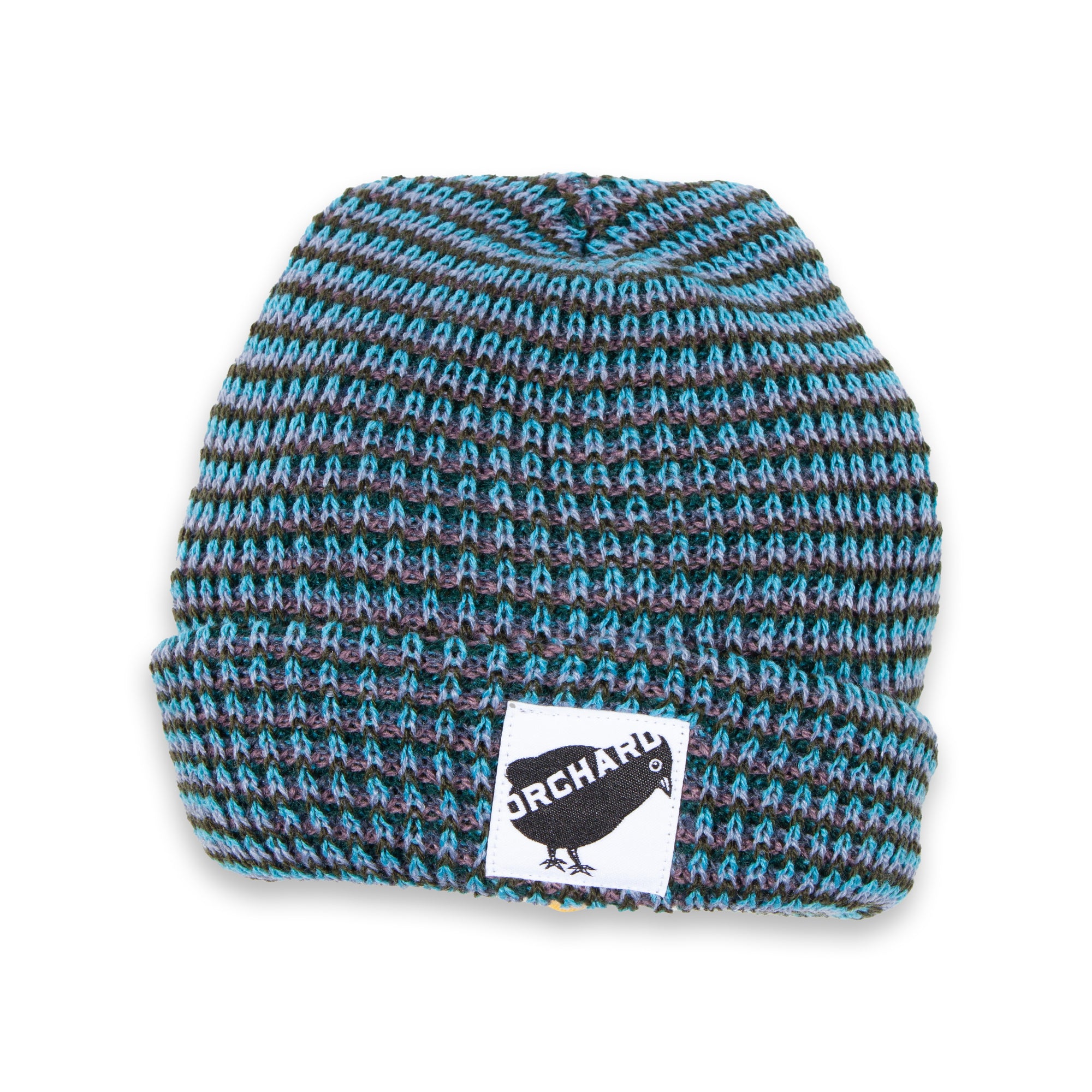 Orchard Bird Logo Short Cuff Beanie Cyan Multicolor