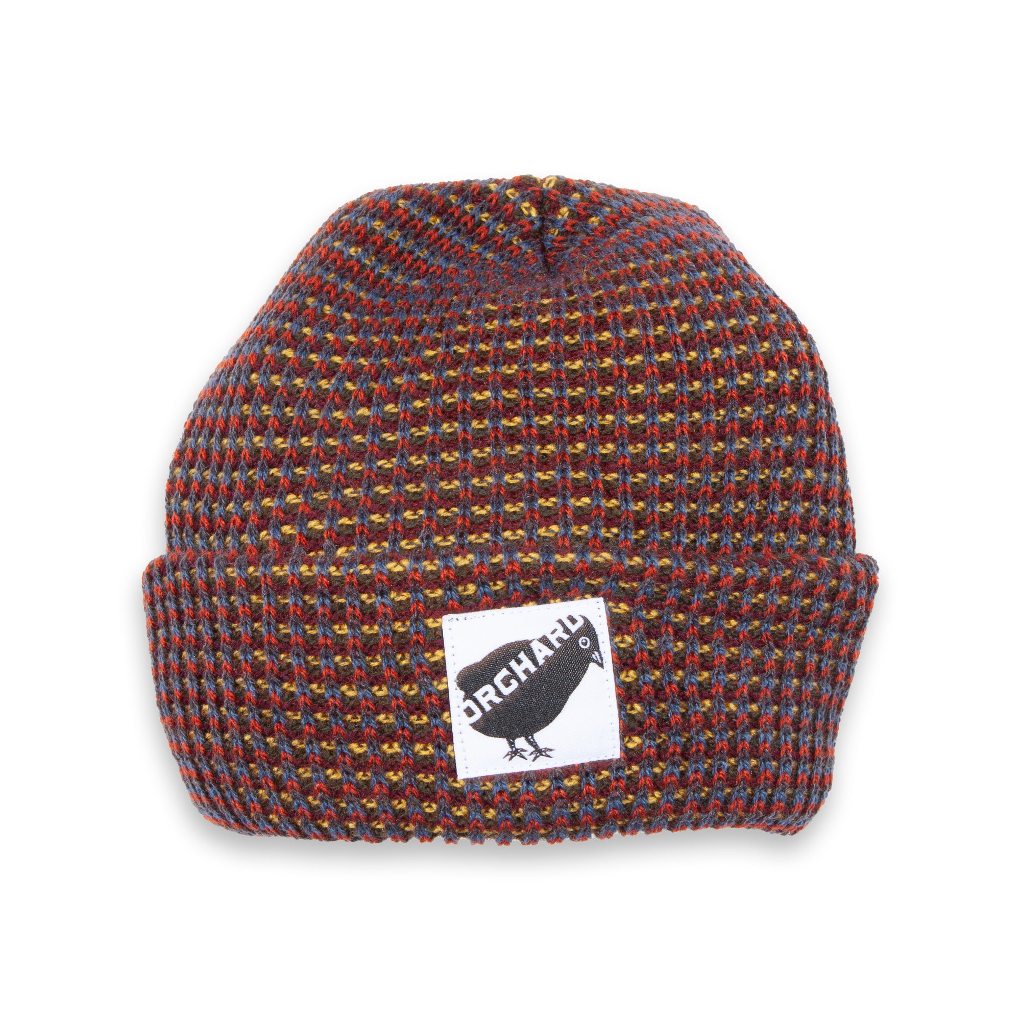 Orchard Bird Logo Short Cuff Beanie Royal/Goldenrod Multicolor