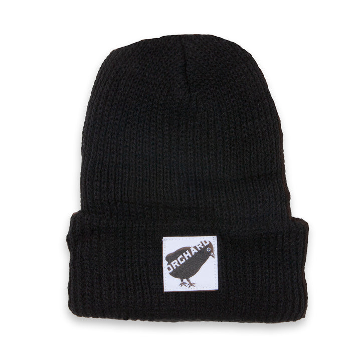 Orchard Bird Logo Short Cuff Beanie Black