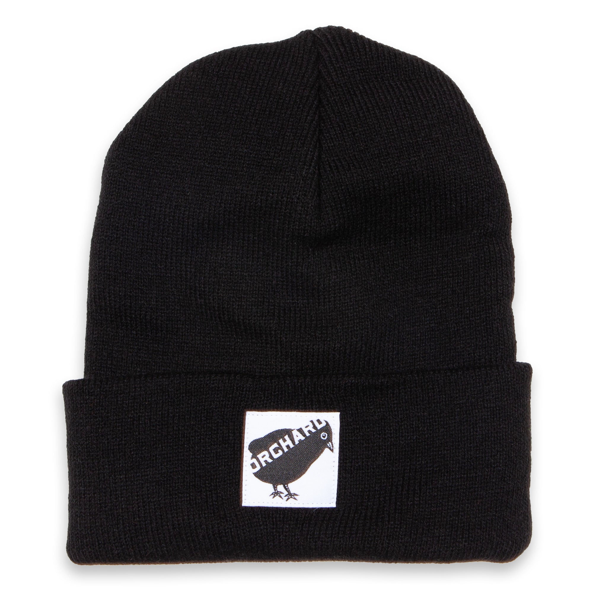 Orchard Bird Logo Woven Cuff Beanie Black
