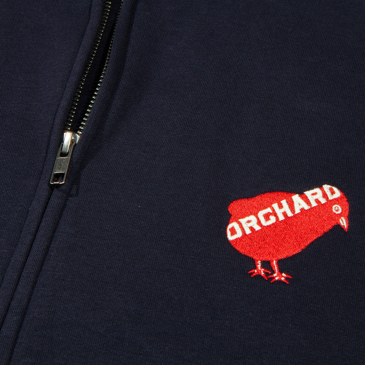 Orchard Bird Logo Emb Zip Hood Navy