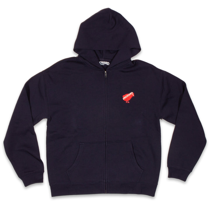 Orchard Bird Logo Emb Zip Hood Navy