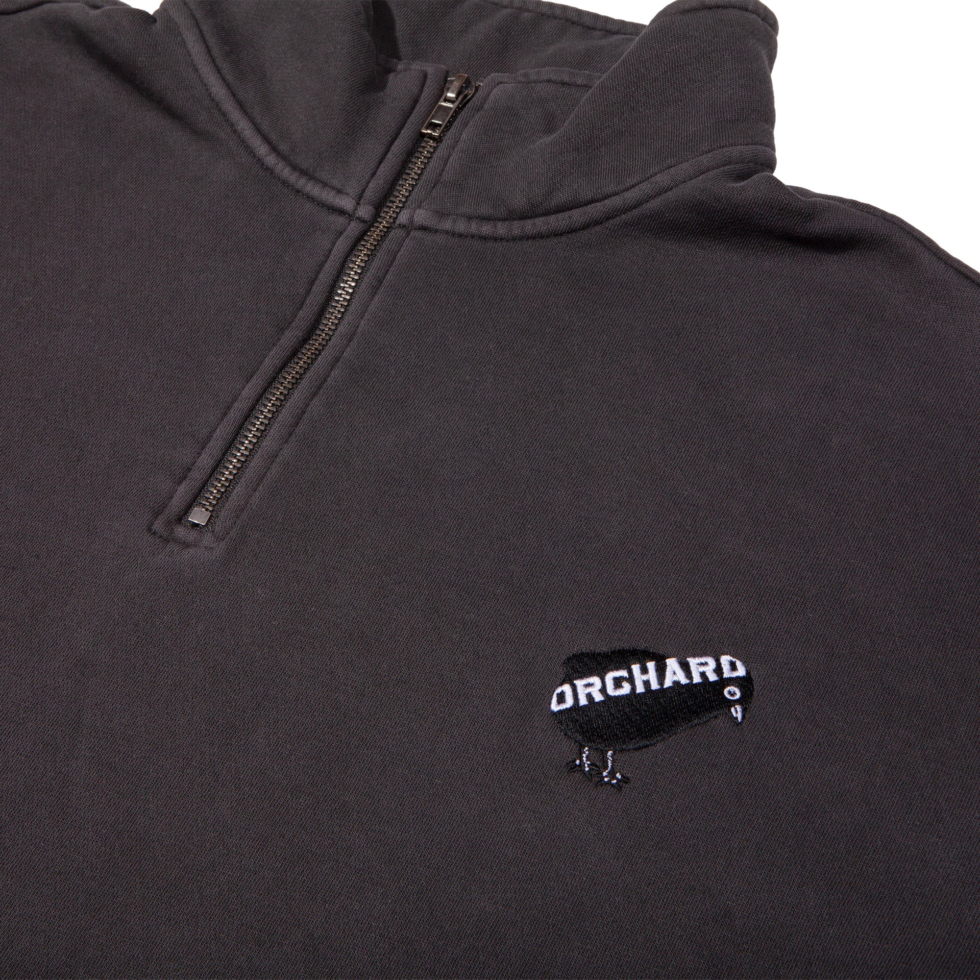 Orchard Bird Logo Emb Q-Zip Sweatshirt Faded Black