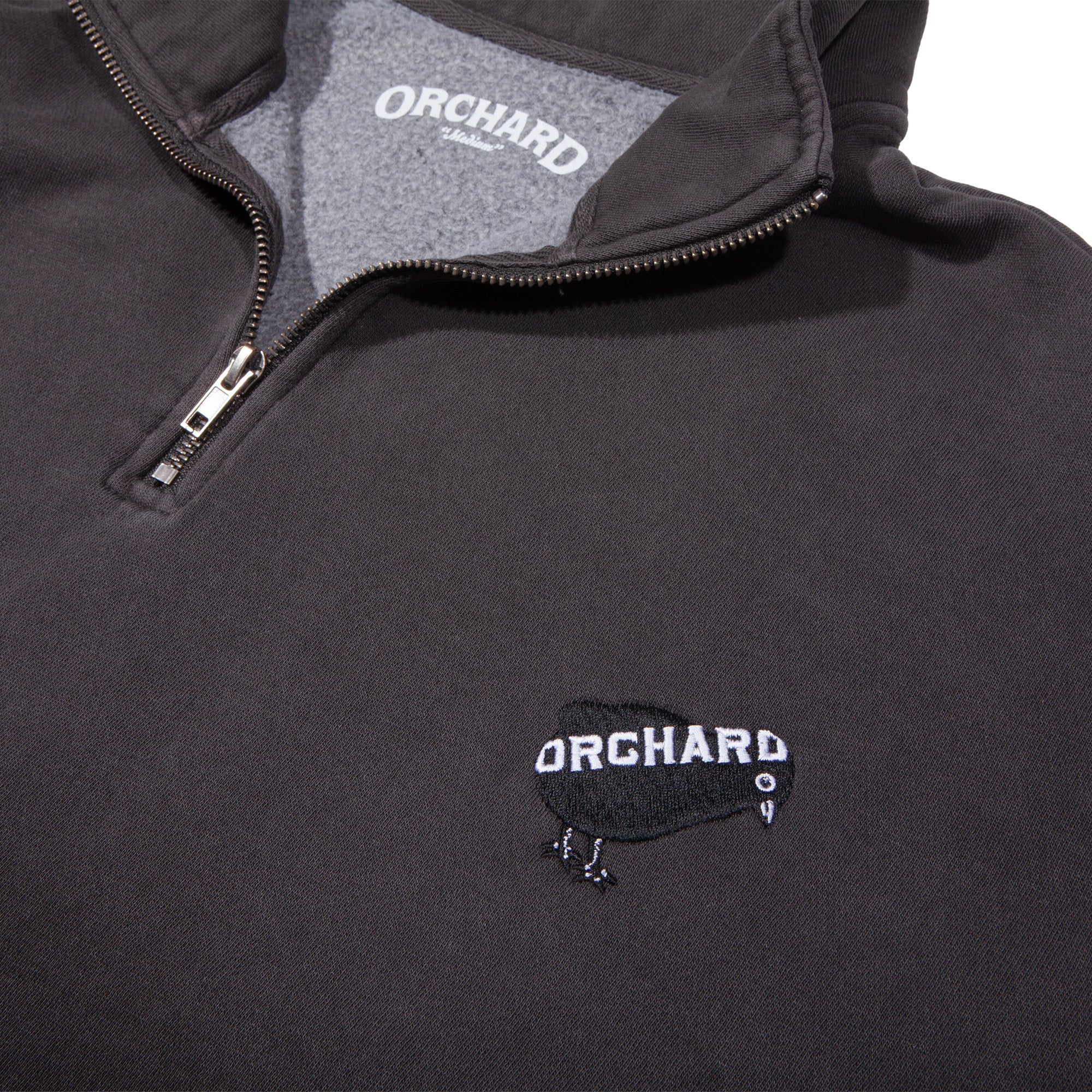 Orchard Bird Logo Emb Q-Zip Sweatshirt Faded Black