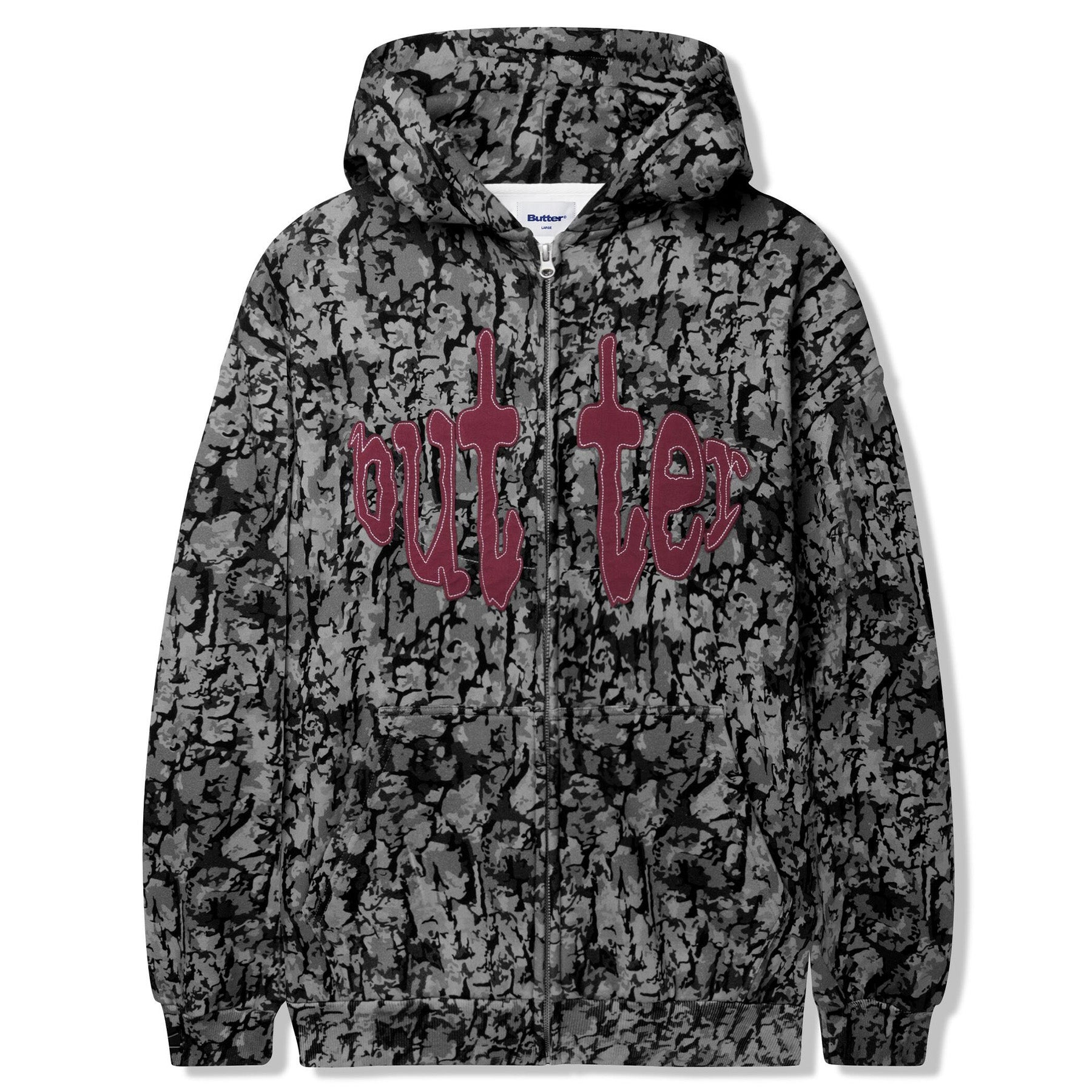 Butter Goods Frenzy Zip-Thru Hood Grey Camo