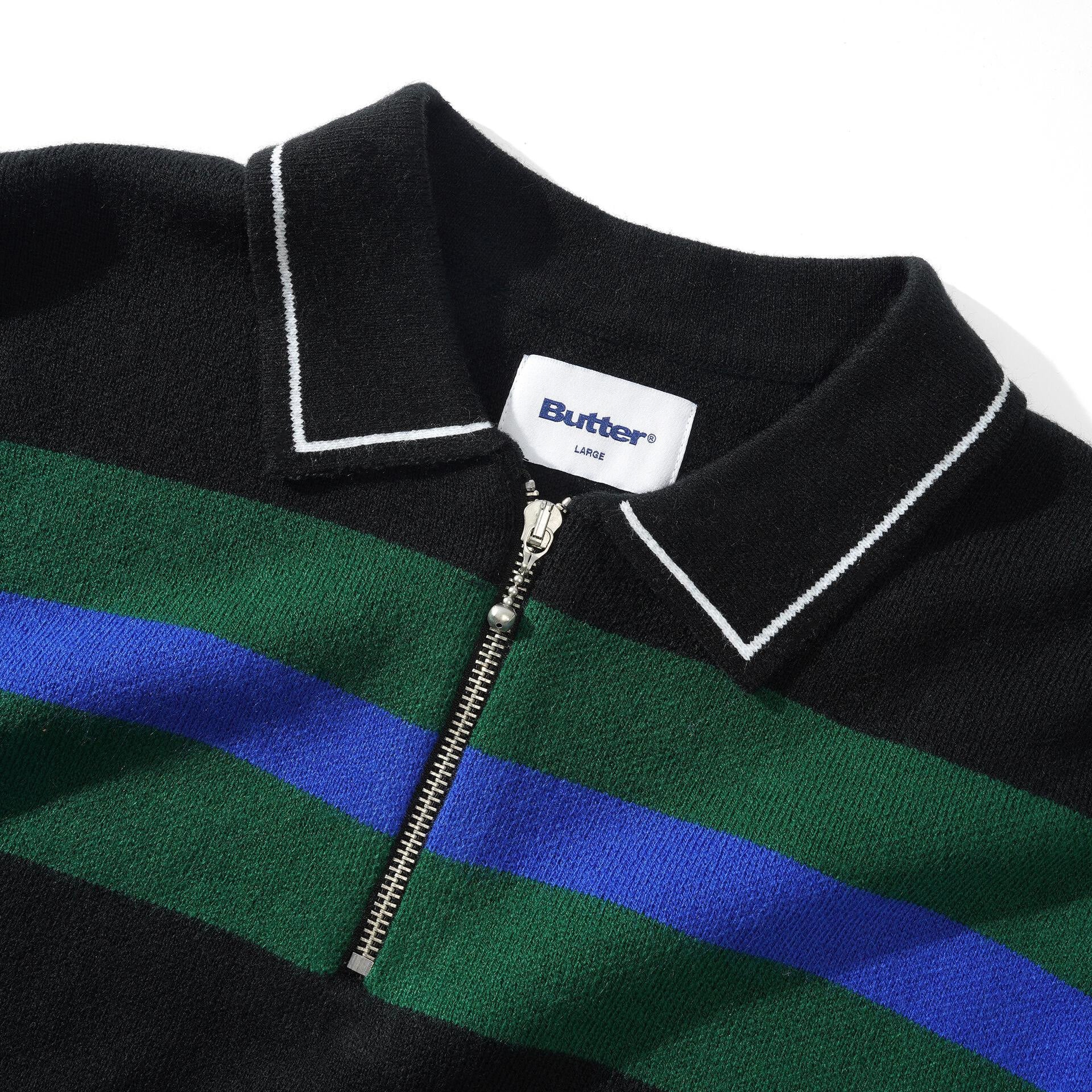 Butter Goods Polo Knit Sweater Black