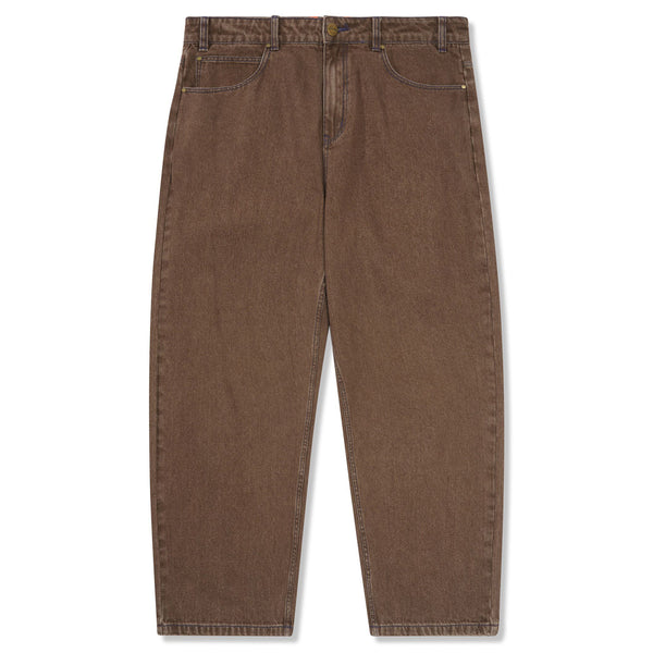 【BUTTER GOODS】 Wide Cut Denim Jeans, Acid Washed Brown Wide Cut Denim Jeans, Acid Washed Brown – Butter Goods USA