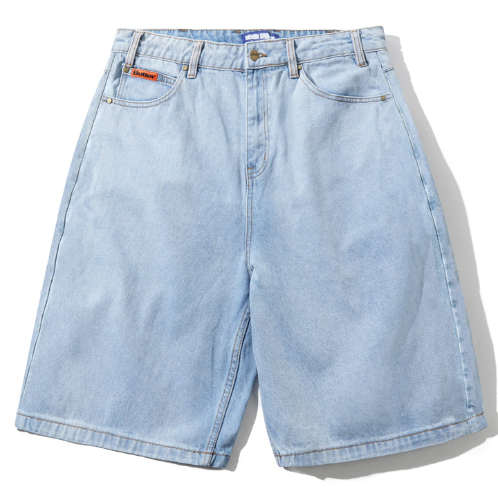 Butter Goods Baggy Denim Shorts Light Blue 25