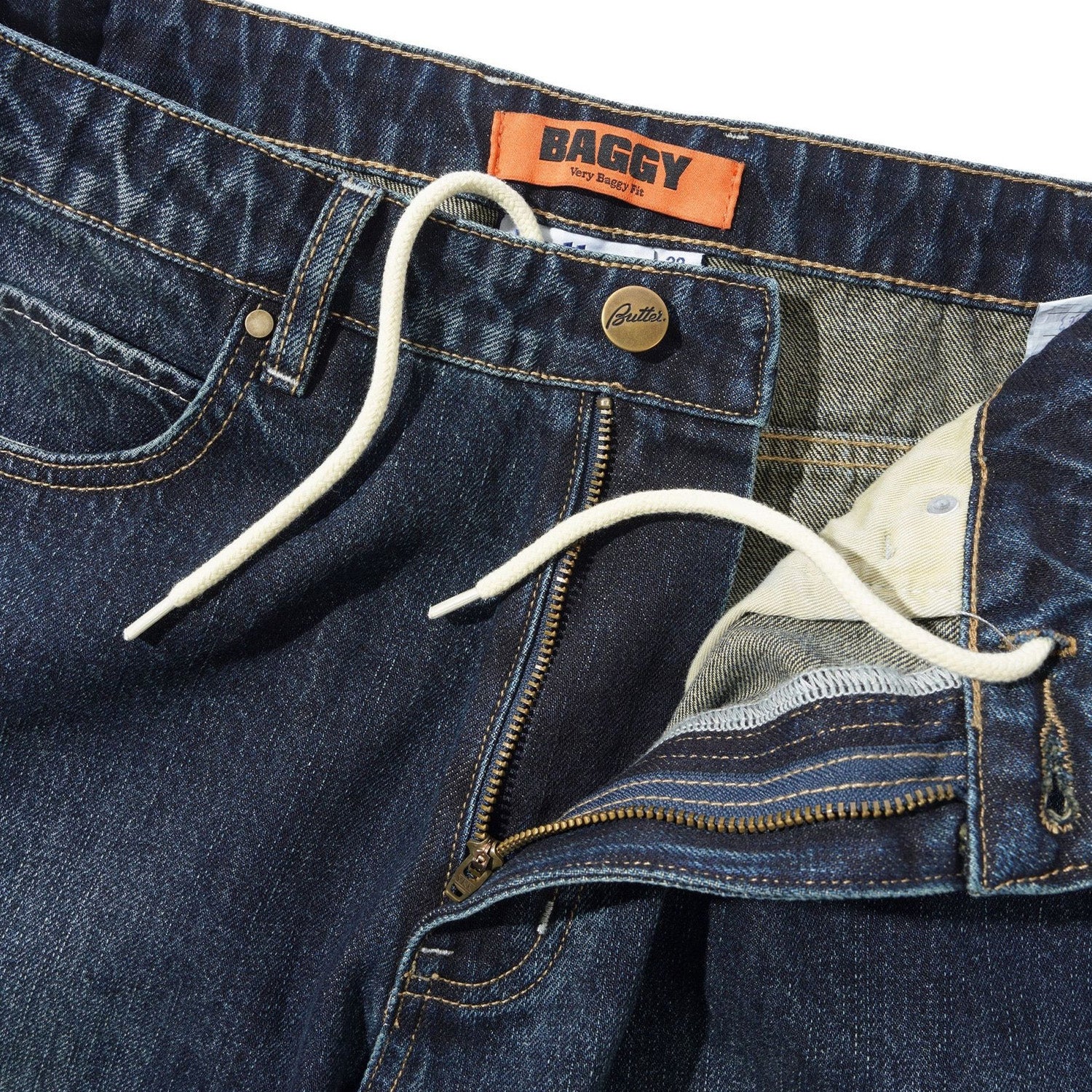 Butter Goods Solar Fade Baggy Denim Jeans Blue Tint Ripple