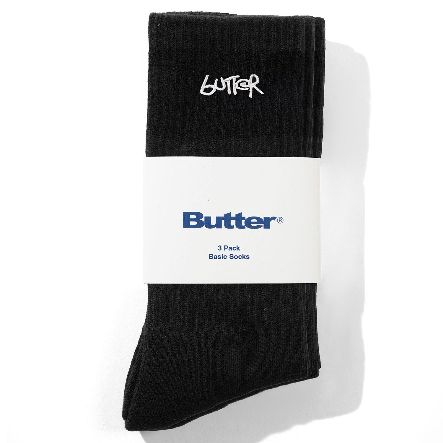Butter Goods 3-Pack Basic Socks Black