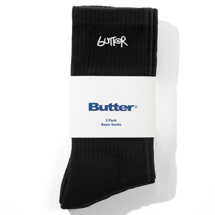 Butter Goods 3-Pack Basic Socks Black