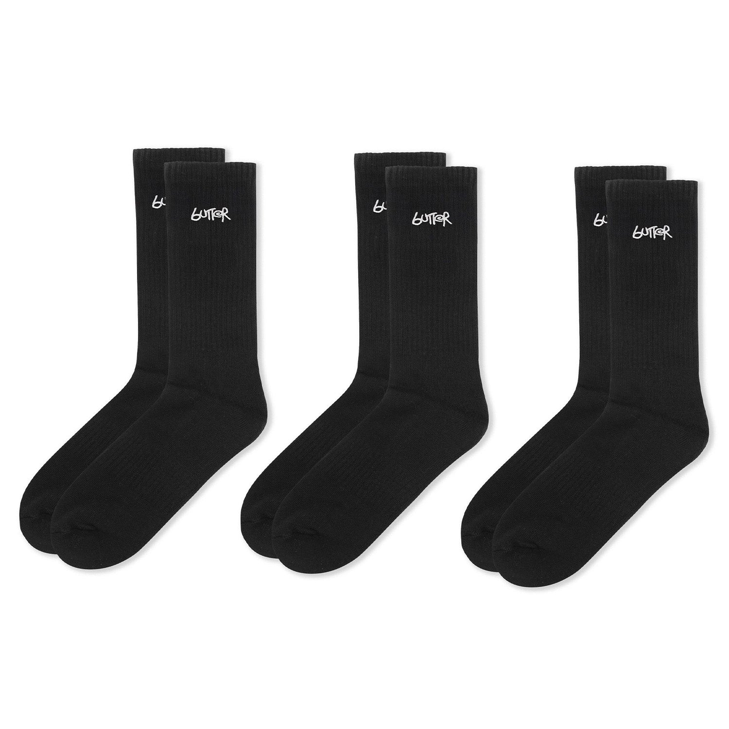 Butter Goods 3-Pack Basic Socks Black