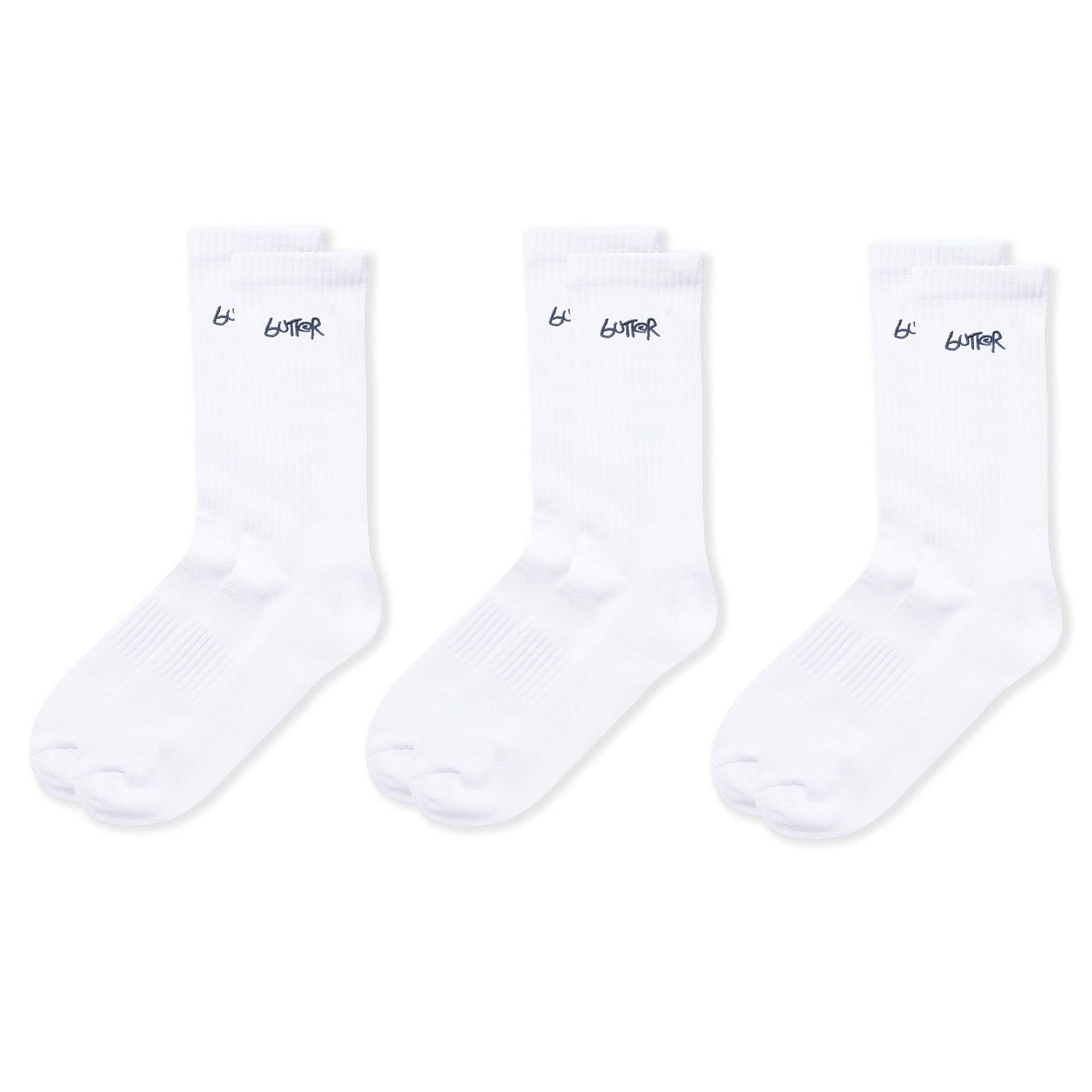 Butter Goods 3-Pack Basic Socks White