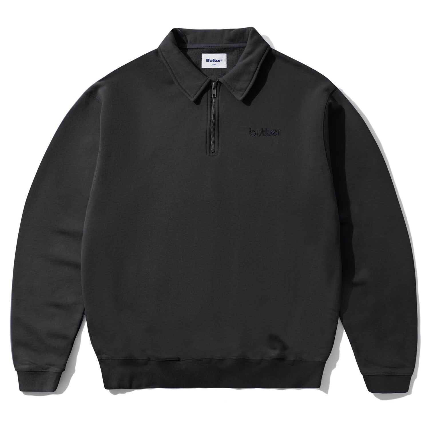 Butter Goods Alpine 1/4 Zip Sweater Washed Black