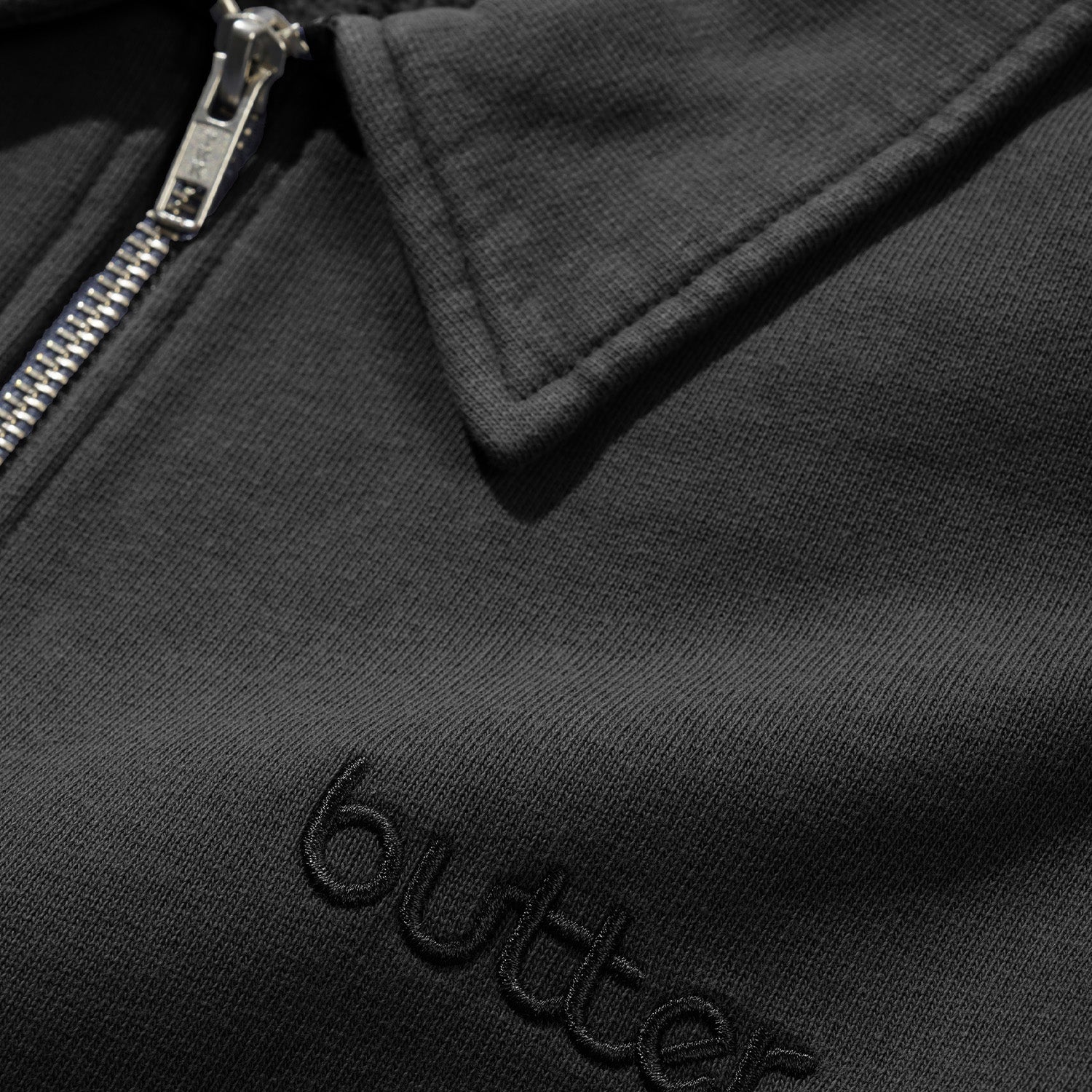 Butter Goods Alpine 1/4 Zip Sweater Washed Black