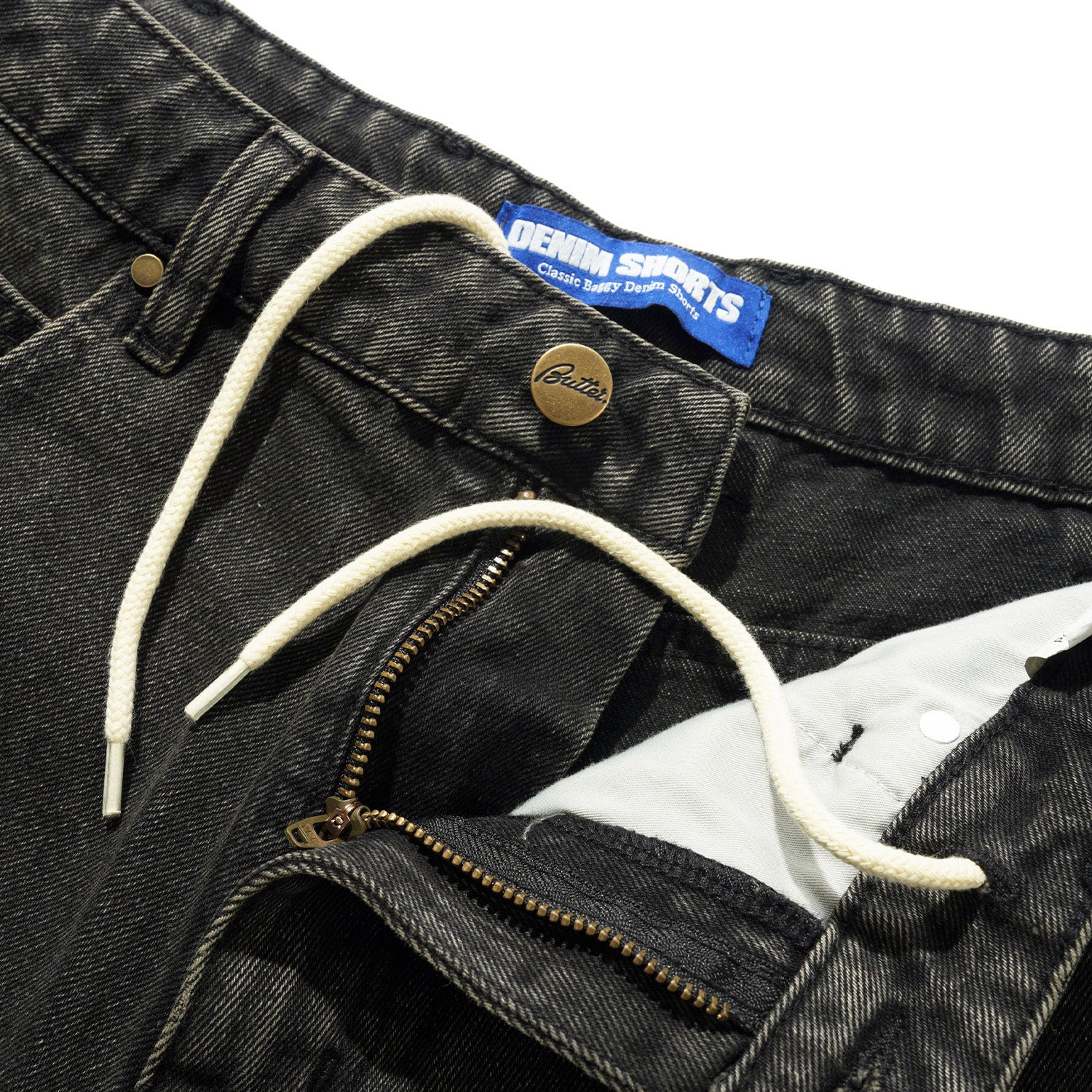 Butter Goods Baggy Denim Shorts Faded Black