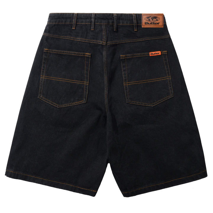 Butter Goods Baggy Denim Shorts Washed Black 25