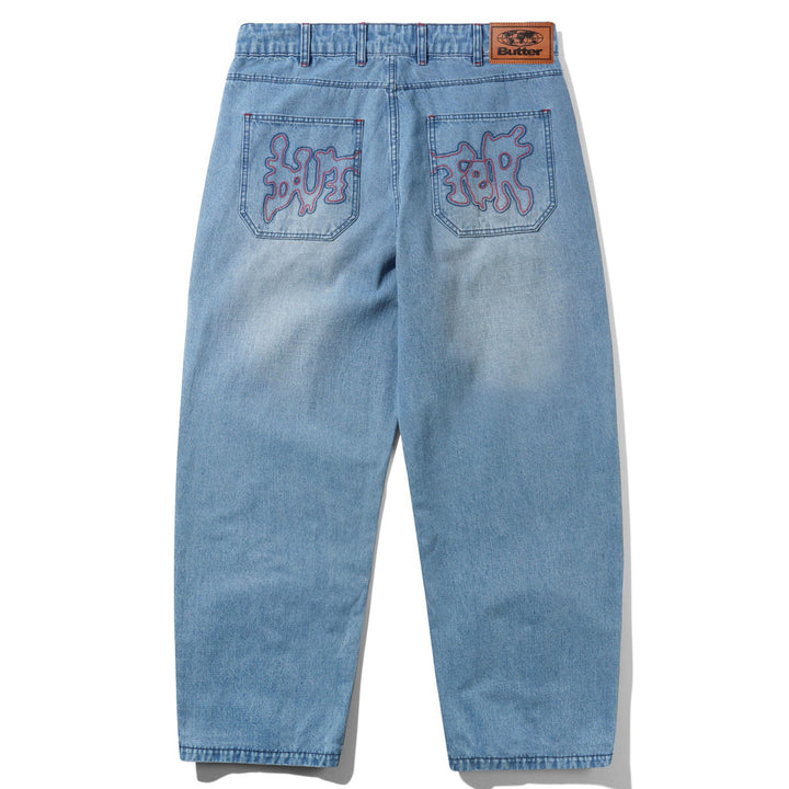 Butter Goods Blotch Denim Jeans Streaky Blue