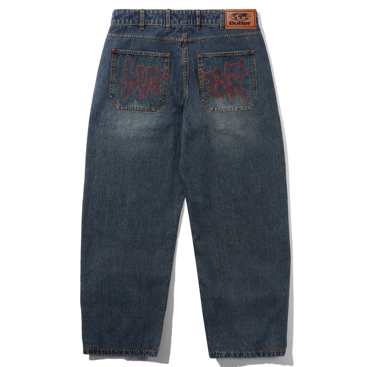 Butter Goods Blotch Denim Jeans Streaky Navy