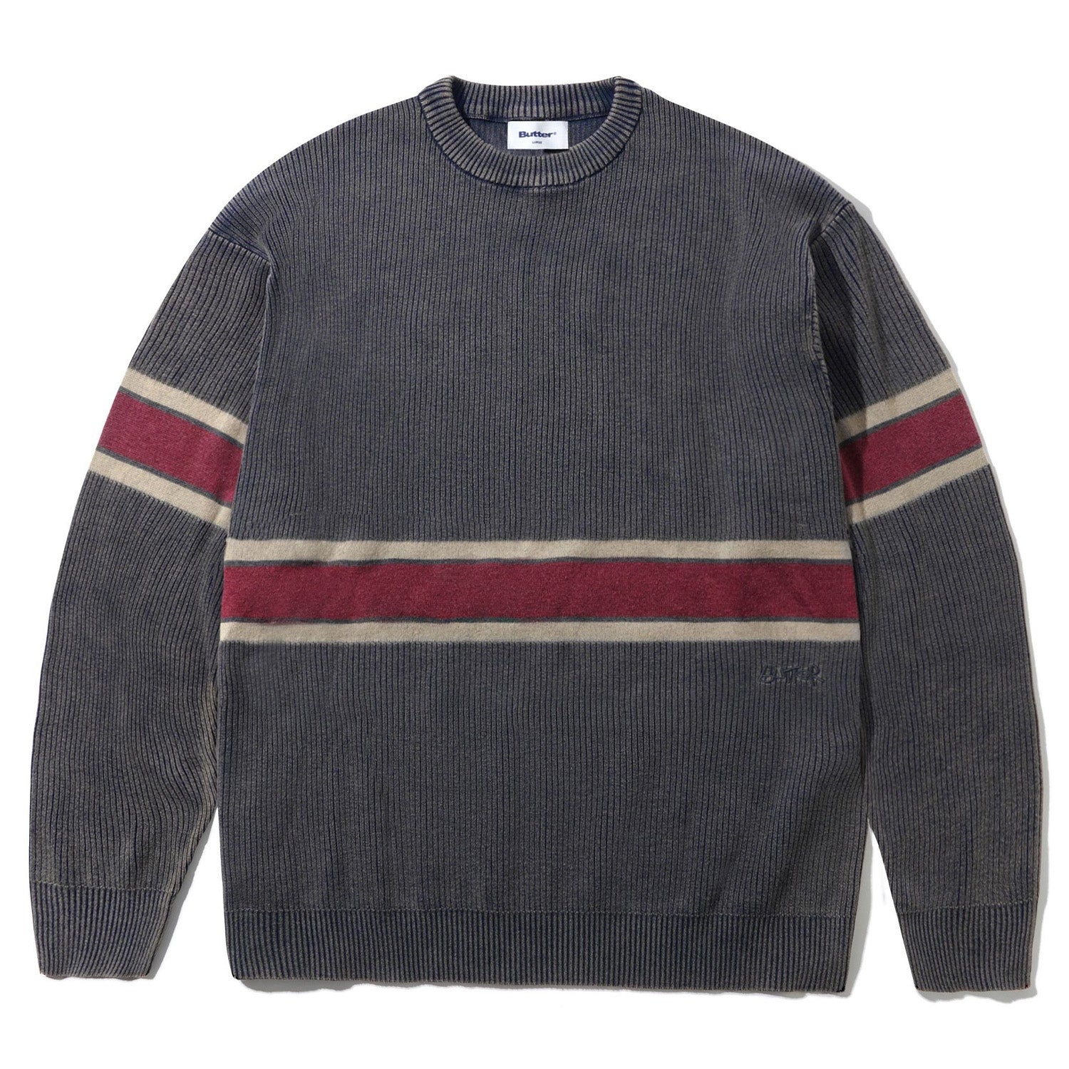 Butter Goods Break Knit Sweater Washed Navy