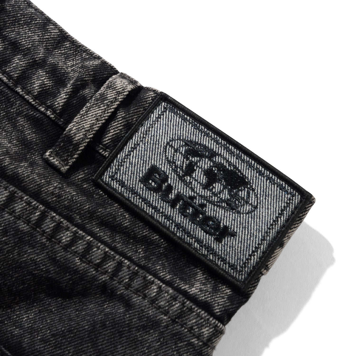 Butter Goods Distressed Big Denim Shorts Gun Metal