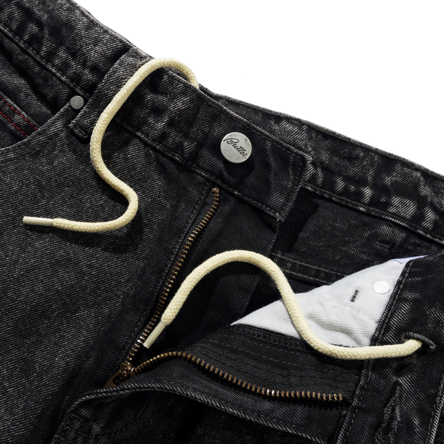 Butter Goods Distressed Big Denim Shorts Gun Metal