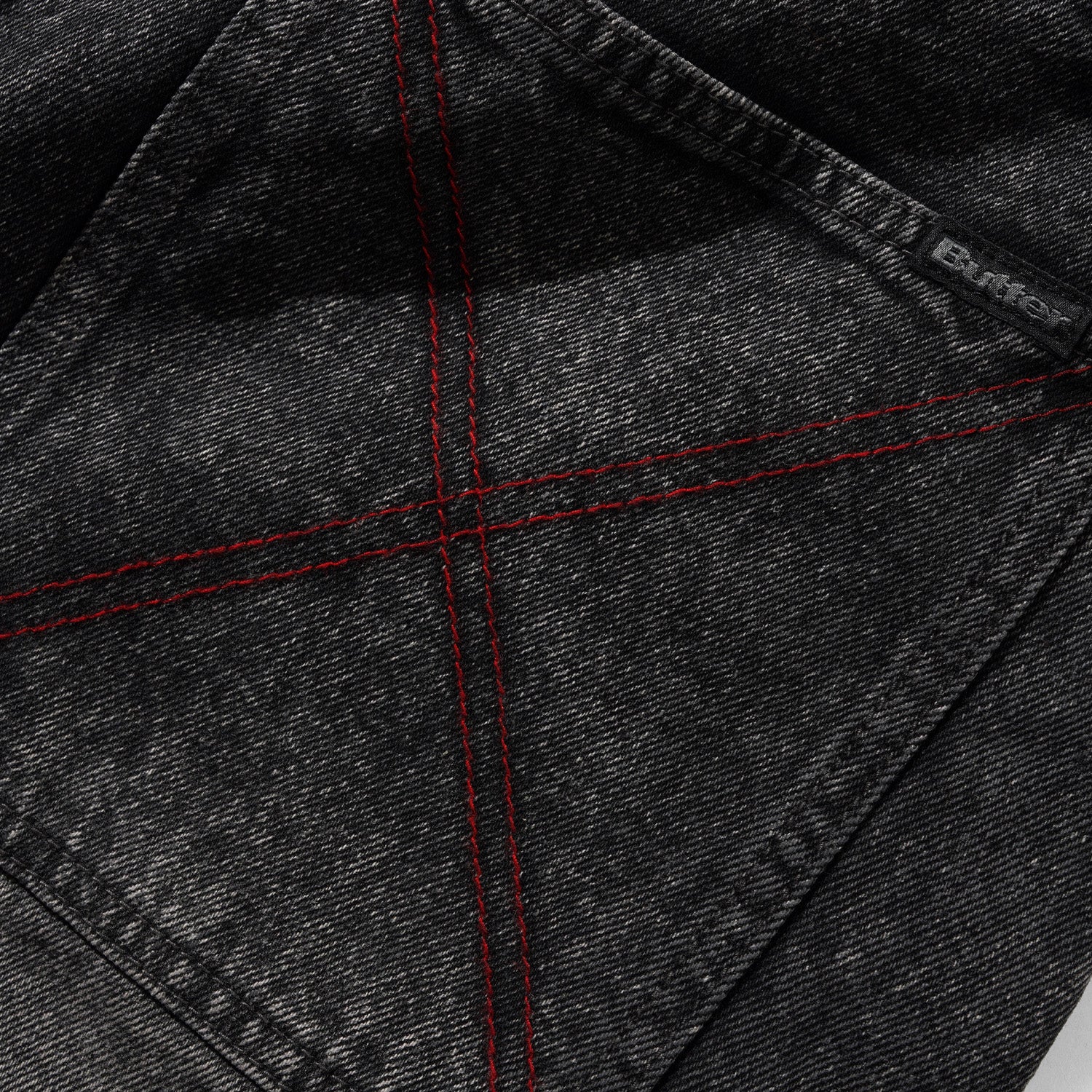 Butter Goods Distressed Big Denim Shorts Gun Metal